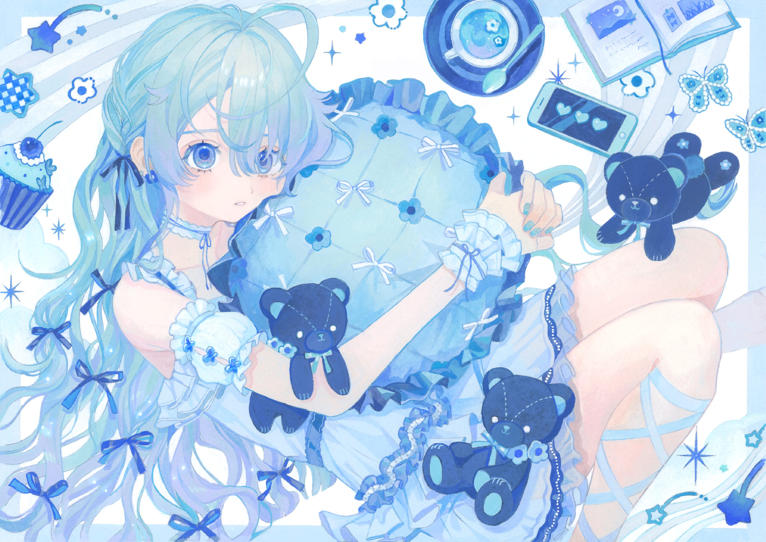 手描きイラスト　アナログイラスト　オリジナルイラスト　アクリル画 女の子 手描きイラスト アナログイラスト オリジナルイラスト